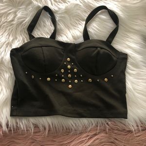 Hunter green crop top